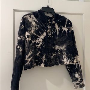 cropped tie dye hoodie.